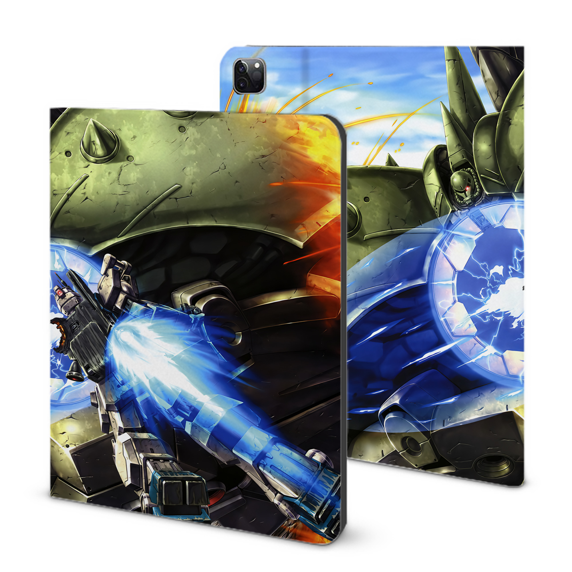 （画像用） 機動戦士ガンダム Mobile Suit Gundam IPad ケース ブック型 PUレザー TPU 耐衝撃 軽量 薄型 ペン収納なし 全面保護 IPad 各モデル対応